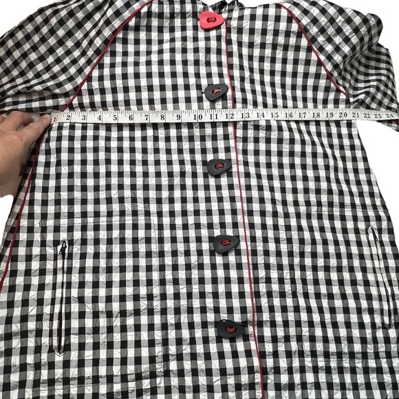 UBU "Pack Your Personality" Reversible Jacket Trench Black White Check Sz S Pack - Picture 7 of 9